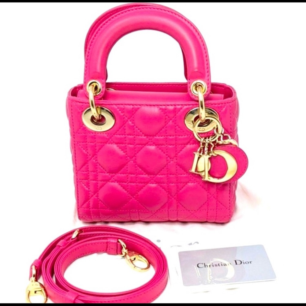 Mini Lady Dior bag hot pink
